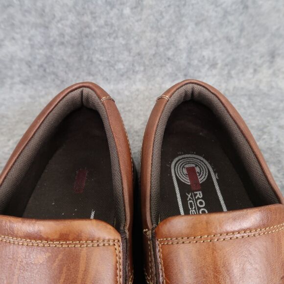 Rockport Shoes Mens 9 Slip On Loafer Casual Leather Comfort Moc Brown Work Walk - Picture 14 of 16